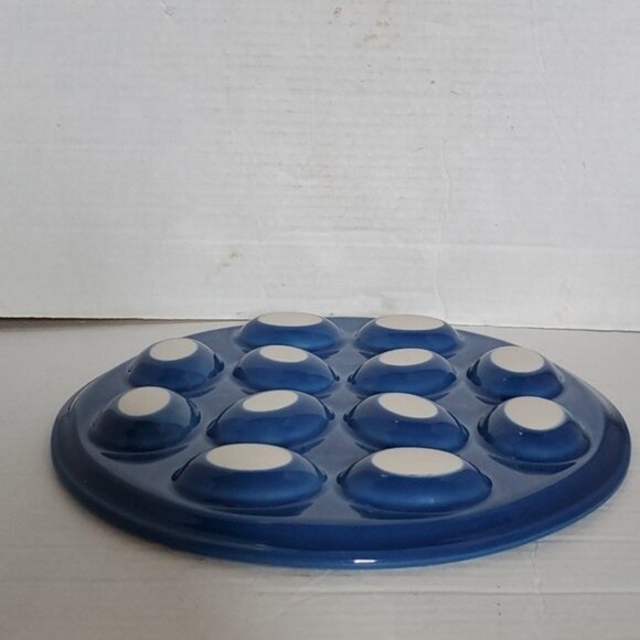 Fiestaware Fiesta CERAMIC Deviled Egg Plater DISH Plate Tray Blue Lapis - Picture 12 of 15